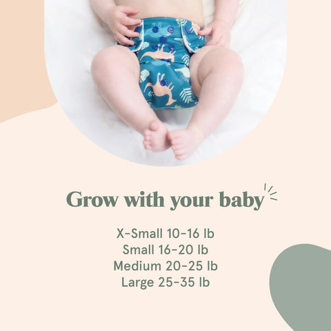 Set of 4 diapers + wet bag | Blue Set of 4 diapers + wet bag | Blue