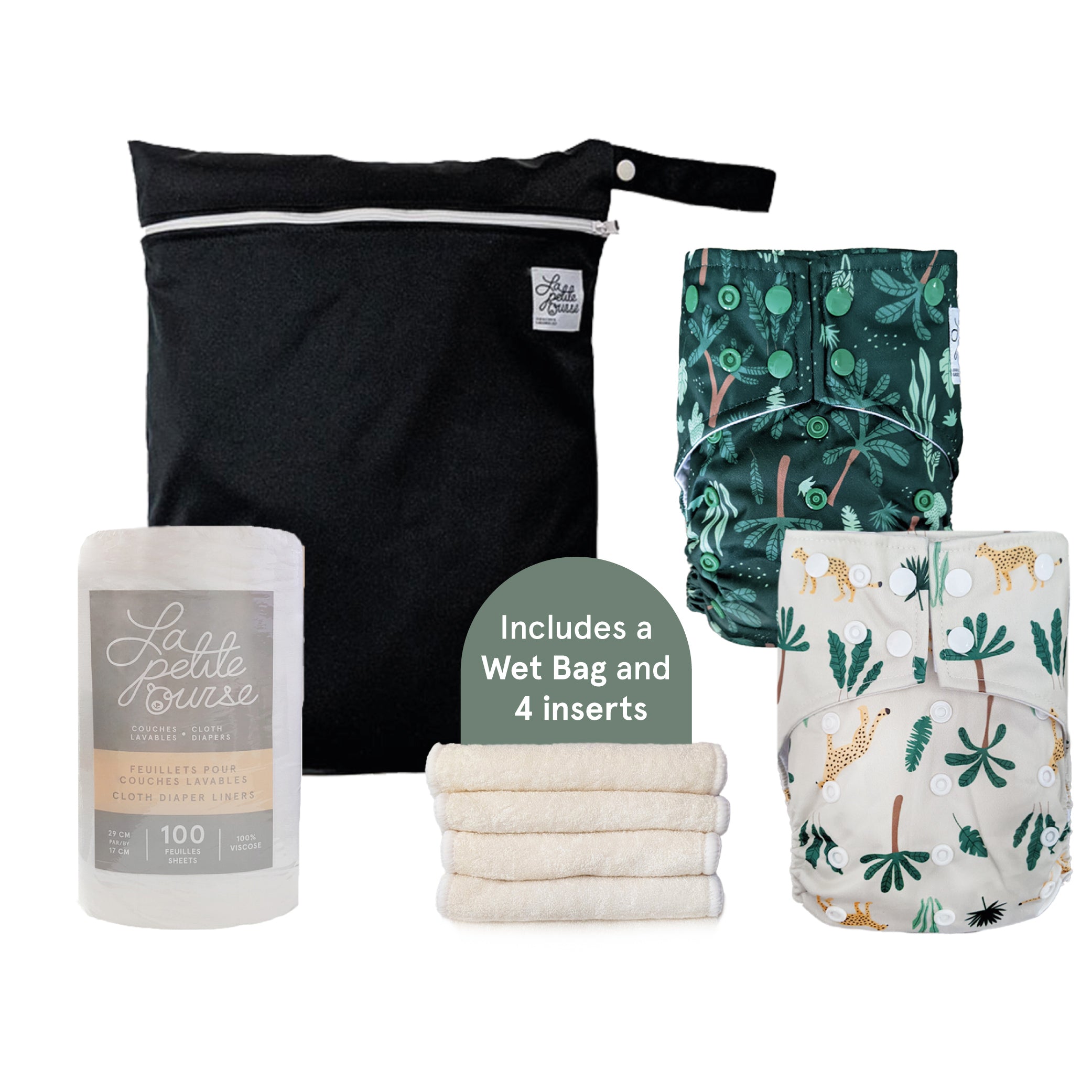 Set of Diapers Wet Bag Insert Jungle – La Petite Ourse