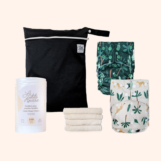 Set of 2 diapers + bag + insert | Jungle