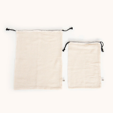 6 Sacs En Filet Réutilisables 35x30cm - Sacs Courses Fruits Et Légumes Avec Cordon De Serrage